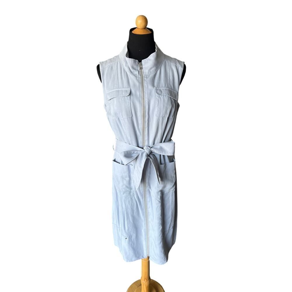 HILTON HOLLIS NEW YORK GREY ZIP UP DRESS SIZE 8